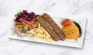 Beef Adana Kebap Dinner (2 skewers)